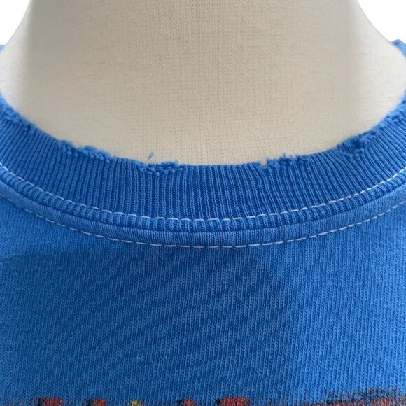 Vintage Pierce Archive Blue Graphic T Med Distressed Scottish Whisky Print Retro - Picture 8 of 8